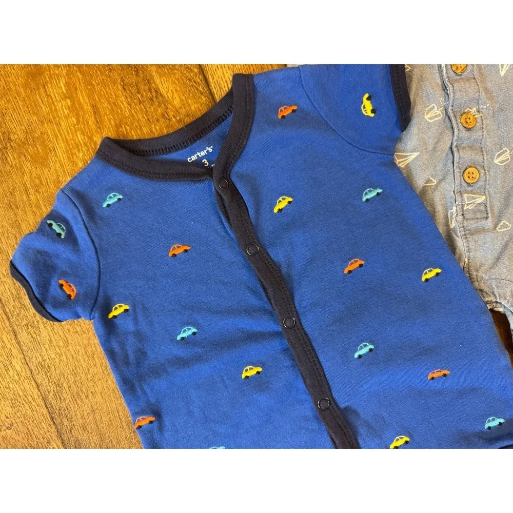 Carters Baby Boy 3 Months Summer Clothes‎ Bundle One Piece Outfits Lot Baseball